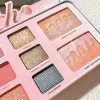 Shadow Cute Peach 12-Farben-Lidschatten-Palette, Augen-Make-up-Palette, Make-up-Lidschatten-Set, Textmarker, Schimmer, langlebig, wasserfest