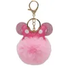 Portachiavi Simpatici Catene con pompon Accessori per gioielli Fiocco a pois Design del mouse Fluffy finto coniglio Palla di pelo Portachiavi Donna Ragazze Auto Scho Dhafh