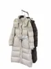 white Duck down Lg Tie Slim-Fit Detachable Hooded down Jacket Coat 48nb#