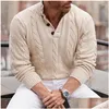 Men'S Sweaters Mens Vintage Cardigan Sweater Casual Jacquard Fashion Coat Knitted Cardigans Autumn Winter Oversized Drop Delivery App Dhbff