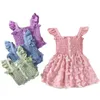 Robe à bretelles sans manches pour enfants, robes de soirée mignonnes pour bébés filles, mode été pour enfants de 16 ans, 240318