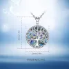 Pendants Eudora 925 argent sterling arbre de vie de la vie en cristal feuille bleu mère de perle colle femmes beaux bijoux cadeau avec boîte D170