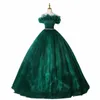 Elegantes, schulterfreies Quinceanera-Dress, elegantes, bodenlanges, schlichtes Vestido De Debutante, neues Puffy Prom Dr, benutzerdefinierte Größe 20E8 #