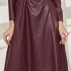 NEU FI BEIL BURT FAUM LEDER DRES Frauen LG Ärmeln Schlanker fit pu dr. sexy Club tragen neue Ankunft Herbst Winter S9NF#