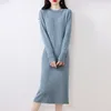 2023 Winter Cmere Dres Hot Sale 100% Pure Wool Knitted O-neck Sweater Women Lg Sleeve Standard Knitwear F9Nx#