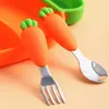 Cups Dishes Utensils Children Carrot Silicone Tableware FeedingBaby Dinner Bowl Cartoon Plate Training Spoon Fork Infant Toddler Self Feeding Tool 240329