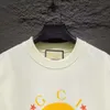 ハイバージョンラグジュアリーGUホーム24SS早春新しいレター刺繍半袖カップルニットコットンレター刺繍Tシャツ
