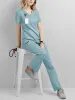 Uniforme ospedaliera da medico infermieristica da donna all'ingrosso casual con maniche corte con scollo a V, tute da jogging, infermiera Phcy, uniforme medica da lavoro