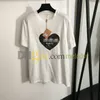 Heart Print Short Sleeve Top Women Solid Color Tees Pullovers Rhinestone Letter Black White T Shirts Ladies Summer Tshirts