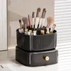 Caixas de armazenamento Caixa de maquiagem Grande capacidade multifuncional 360 ° Rotating Brush Bucket Desktop Cosmetic Titular Organizador