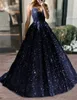 sexy Spaghetti Straps Evening Dres Glitter Gold Tulle Sweep Train Prom Dr Plus Size Custom Vestidos De Fiesta d85j#