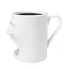 Mugs Cute Ceramic Mug Stylish Tea Cup With Biscuit Holder Face Shape Water For Home Office Coffee