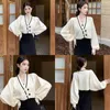 Frauen Pullover Koreanische Versi V-ausschnitt Kontrast Farben Lose Süße Sanfte Chinesischen Stil Kurze Pullover Strickjacke 90J7 #