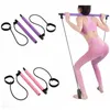 Fitness Multifunctional Yoga Pull Rods Portable Gym Pilates Bar Resistance Band Trainer Pilates Bar Gym Stick Workout240325