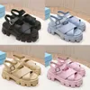 Fashion Platform Monolith Foam Rubber Sandal Padded Nappa Leather Women Bread Slippers Summer Cutout Buckle Beach Shoes With Box 540