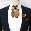 Bow Ties Bow Tie Pins Set Erkek Düğün Aksesuarları İş Resmi Giyim Gömlek Gömlek Bow-Tie Cep Havlu Corsage 3pcs Erkekler için Hediye Y240329