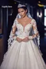 Chapelle Ivoire Mariage Dr avec Lg manches Appliques dentelle perlée dos sexy robes de mariée 2023 robes de Novia N2iQ #