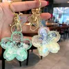 Sleutelhangers Acryl Bloem Sleutelhangers Sakura Autoketting Ring Accessoires Damesmode Schooltas Hangers Tasbedels Schattig Goud Metaal Keyri Dhauy