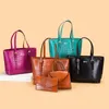 Evening Bags Women 3-pcs Set Tote Handbag PU Leather Crocodile Bag Shoulder With Purse Luxury Purses And Handbags