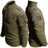 tactical Turtleneck Sweater Men Vintage Airborne Knitted Pullover US Army Special Force 100% Cott Patch Jersey Jumper B1XD#