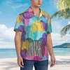 Casual overhemden voor heren Kleurrijke berenprint Vakantieoverhemd Abstract dier Hawaiiaans mannelijk Vintage blouses Street chic tops met korte mouwen