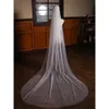 V875 Mariage Cathedral Bridal Veil Tulle Perles à une couche LG Brides Veil blanc Femmes Mariage Acmérides K5Z8 #