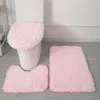 Ensemble de tapis de bain antidérapants, 3 pièces, tapis de Contour, housse de toilette, support en caoutchouc Microfibre Ultra doux, solide