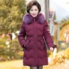 women's Winter Coat Down Cott Jacket Middle-Aged And Elderly Cott-Padded Tops Mother Fi Coats Hooded Thick Warm Parkas E90Z#