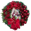 Decorative Flowers Christmas Wreath Scene For The Front Door Vintage Red Window Suction Cups