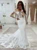 Lorie Boho Wedding Dres syrena koronka LG Suknia ślubna Vintage White Ivory Custom Made Luxury Bridal Dr 2021 18BJ#