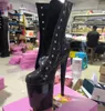 Scarpe da Ballo Stivaletti Flash Modello Tacco Alto 20 cm Pole Dance Piattaforma Spessa Passerella da Discoteca Sexy