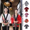 Style japonais Chef manteau Sushi uniforme Restaurant Kimo cuisine chemises serveur serveur vêtements de travail hauts salopette Chef vestes 50OR #