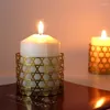 Titulares de velas O ouro geométrico esgotou a copa criativa de fragrâncias criativas de ferro decoração de decoração de decoração