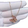 Brand de créateur Van Full Diamond Inlass Collier de papillon coloré GLOD GLOD CADEAU CALLAIRE COLLAIRE VOLAGE COLLAR