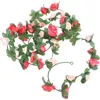 Simulation de fleurs décoratives Rose Garland Vine Artificiel Flower Wedding Fake Home Decorations Ornement Roses