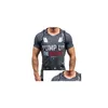 T-shirt da uomo Felpa estiva Sport Muscle Man T-shirt casual con cappuccio Manica corta Aderente slim Uomo Stampa lettera Fondo Drop Delivery Dhmij