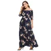 SL Neck Women Plus Size Dres Floral Printed Fi Elegant Bohemian Beach Dr Ladies Casual Streetwear Spring Summer S0im#