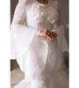 Elegante branco sereia vestidos de casamento 2024 moda babados apliques dubai vestidos de noiva até o chão vestido formal novia