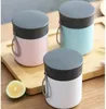 Dinnerware 450ml Small Solid Color Microwave Sealed Lunch Box Mini Cooler For Work Soup Cup Portable Breakfast Cups Convenience Tools