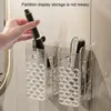 Hooks Transparent Wall Storage Box Montered Organizer Inget Punch Badrumskafferi Kök Tvättutvecklingsrum