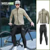 Vestes de cyclisme WOSAWE hommes cyclisme coupe-vent coupe-vent résistant à l'eau réfléchissant course veste rembourré pantalon hommes manteau vtt Long Jersey 3 en 124329