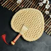 التماثيل الزخرفية الطبيعية الصيف الصيفية الصديقة الصديقة الصينية DIY Pushan Hand Hand Fan Cooling Home Home Decoration المنسوجة