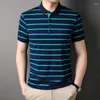 رجال Polos 2024 Fashon 95 ٪ Cotton Polo Shirt Man مخططة غير رسمية الصيف الناعمة الناعمة ذوي الجودة عالية الجودة للرجال