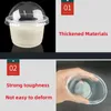 Disposable Cups Straws Packing Wiht Party Pudding With Lid Picnic Mousse 50pcs Dessert Lids Boxes Plastic Ice-cream