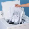 Sacs à linge 2pcs antidérapant avec fermeture à glissière grand sac de sèche-chaussures chambre sneaker polyester machine à laver résistant à l'usure porte carrée ronde