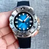 Orologi da polso 20bar Tandorio Monster Knight Diver Acciaio Meccanico Orologio da uomo Sunburst Blu/Verde/Rosso S NH36 Movt Bracciale Zaffiro