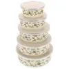 Dinnerware Sets 5 PCs Pols esmalte frutas com tampa de tampa tampas de cozinha tampas grandes mistura para porção de plástico para armazenamento