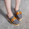 Fitness Schoenen Vierkante Neus Vrouwen Slippers 2024 Mode Gesp Slingback Slides Platform Wiggen Dame Hoge Hakken Vrouw Vulcaniseer