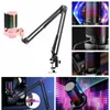 Microfoons Condensator USB-microfoon met armstandaard RGB-licht Gelede ophanging Metaal Ruisonderdrukking