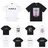 Summer Purple Men's Women's T Shirt Designer Shirt Cotton Loose Casual Graphic Tee Clothes Oil Målning Vintage Letters Tryckt Graffiti Tshirt Man Toppar Size S-XL